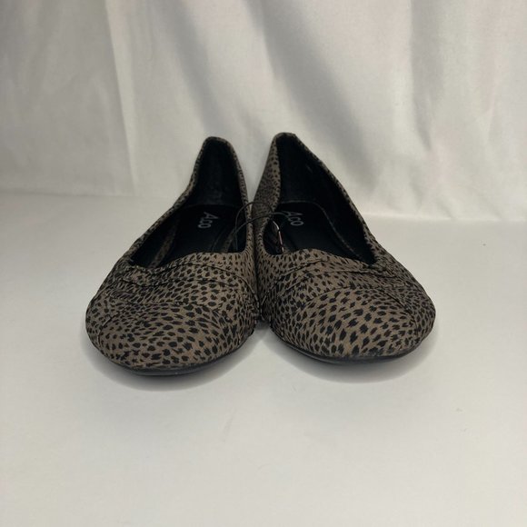 NEW A. Co Animal Print Flats Shoes Size 8 Taupe & Black Animal Print - Picture 3 of 6
